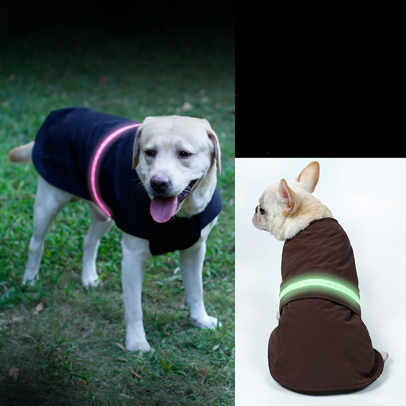 Waterproof Raincoat Safety LED Night Pet Clothes LED Dog Jacket