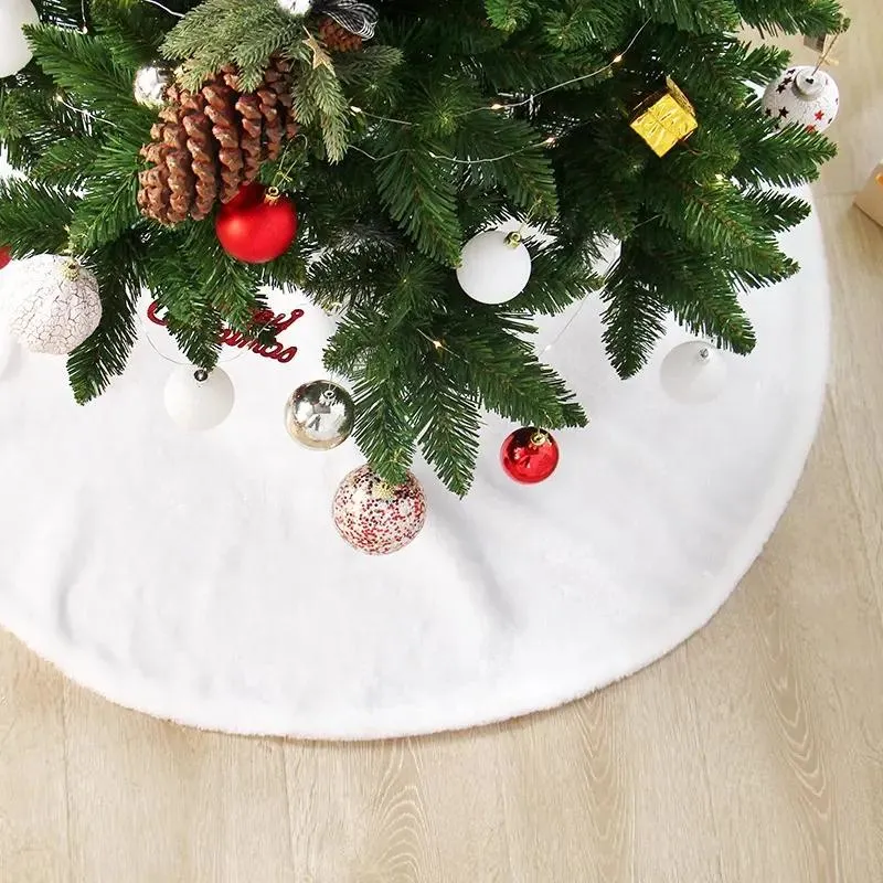 Artificial Fur Christmas Tree Skirt Classic White Fluffy Artificial Christmas Tree Skirt