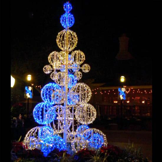 Outdoor Large Christmas LED Artificial 3D Sphere Motif Lights Christmas Ball Tree for Sale