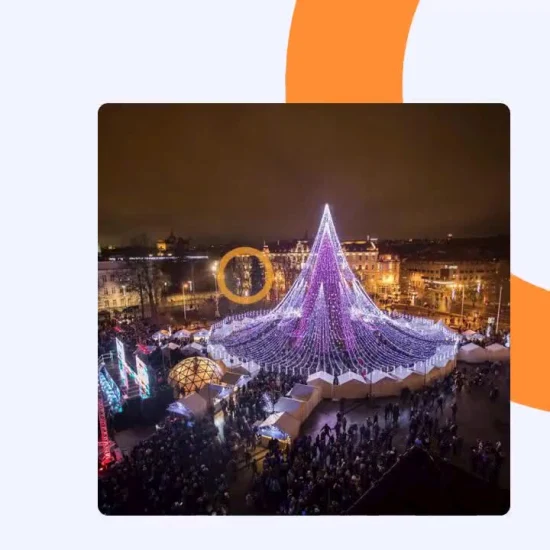 Vendita calda personalizzata pre-illuminata programmazione gigante per esterni albero luminoso a LED di Natale con alta qualità