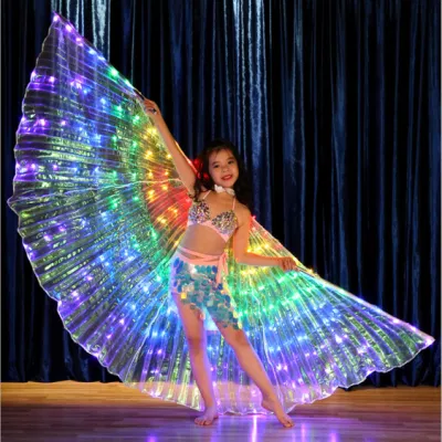 Mantello per danza del ventre illuminato a LED a colori per bambini